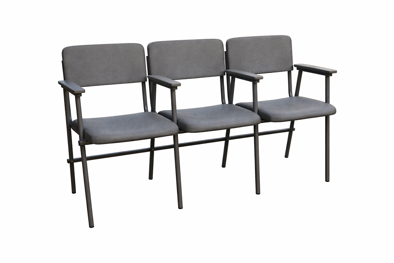 Стільці секційні для актового залу Тріо Аліса з підлокітниками MEBLIX 3 секції